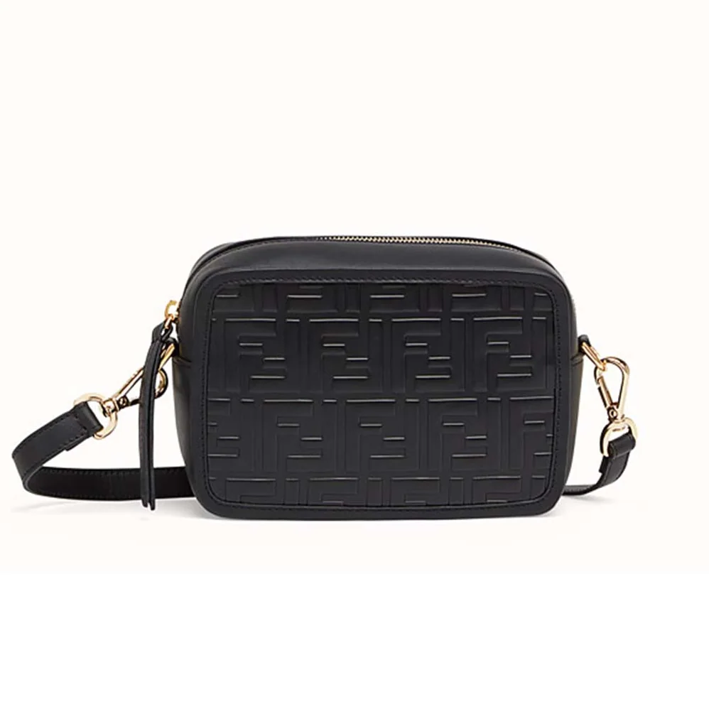 Fendi Mini Camera Case Leather Bag for Women in Black Fendi Mini Camera Case Leather Bag for Women in Black