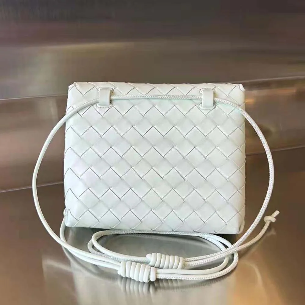 Bottega Veneta Mini Intrecciato Cross-Body Bag for Women in White