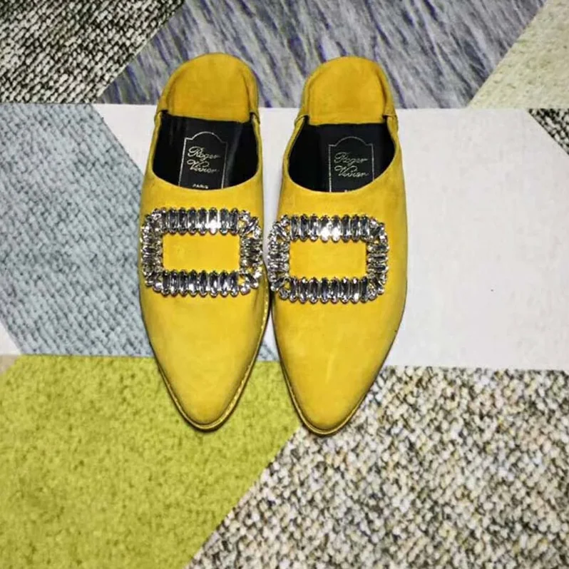 Roger Vivier Shoes Bab' Viv' Strass Buckle for Women in Yellow Roger Vivier Shoes Bab' Viv' Strass Buckle for Women in Yellow