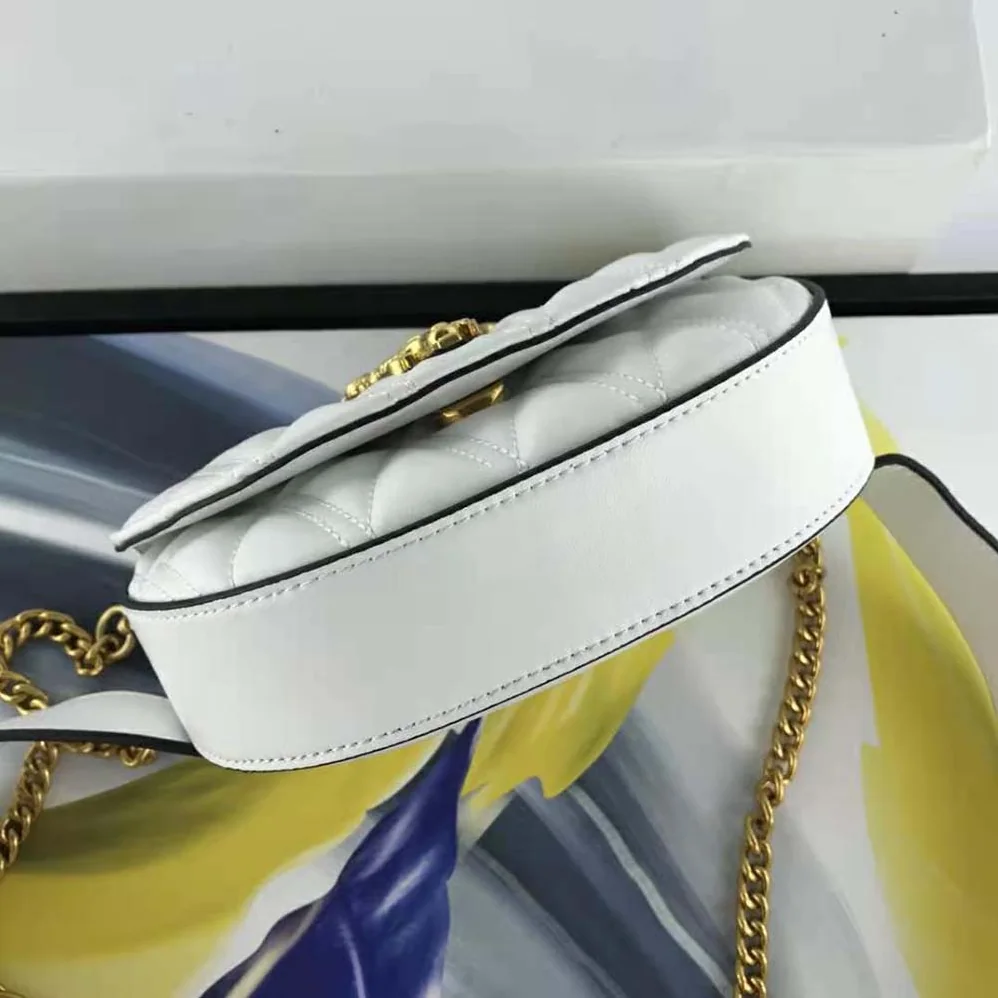 Versace Virtus Quilted Belt Bag in Calfskin Leather for Women in White