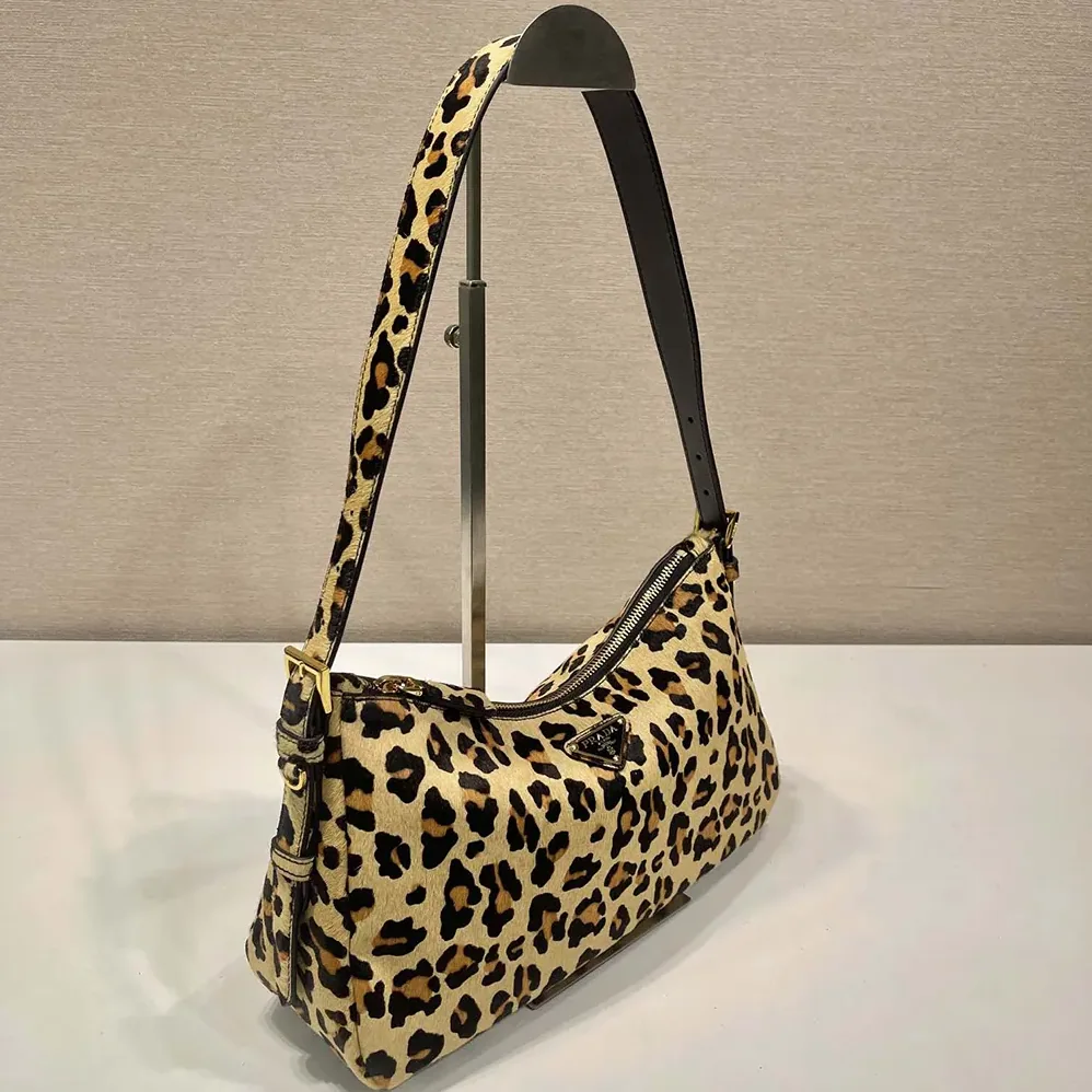 Prada Aimèe Medium Printed Leather Shoulder Bag for Women