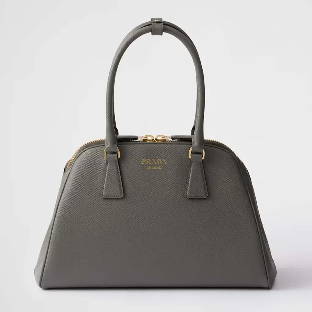 Prada Medium Saffiano Leather Bag for Women in Gray Prada Medium Saffiano Leather Bag for Women in Gray