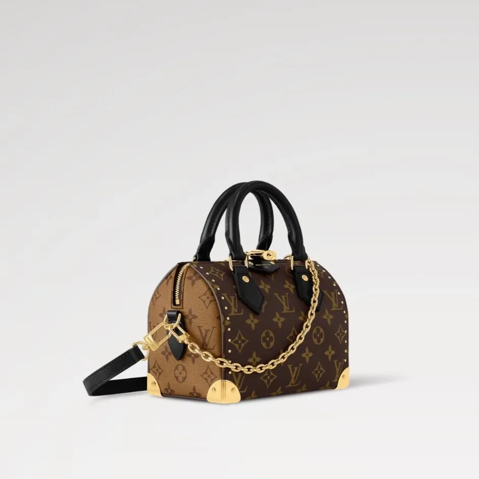 Louis Vuitton Speedy Trunk 20 Top Handle Bag in Monogram Canvas Gold Hardware Louis Vuitton Speedy Trunk 20 Top Handle Bag in Monogram Canvas Gold Hardware