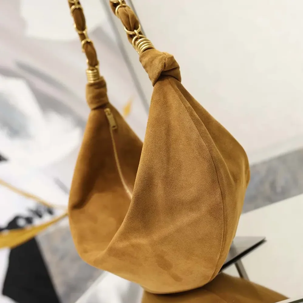 Saint Laurent YSL Amalia Small Hobo In Lambskin for Women in Brown
