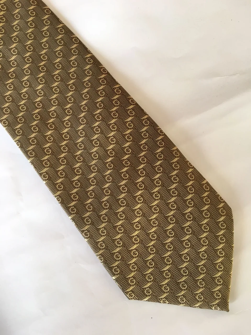 Gucci G Silk Jacquard Tie Yellow Copper GG for Men