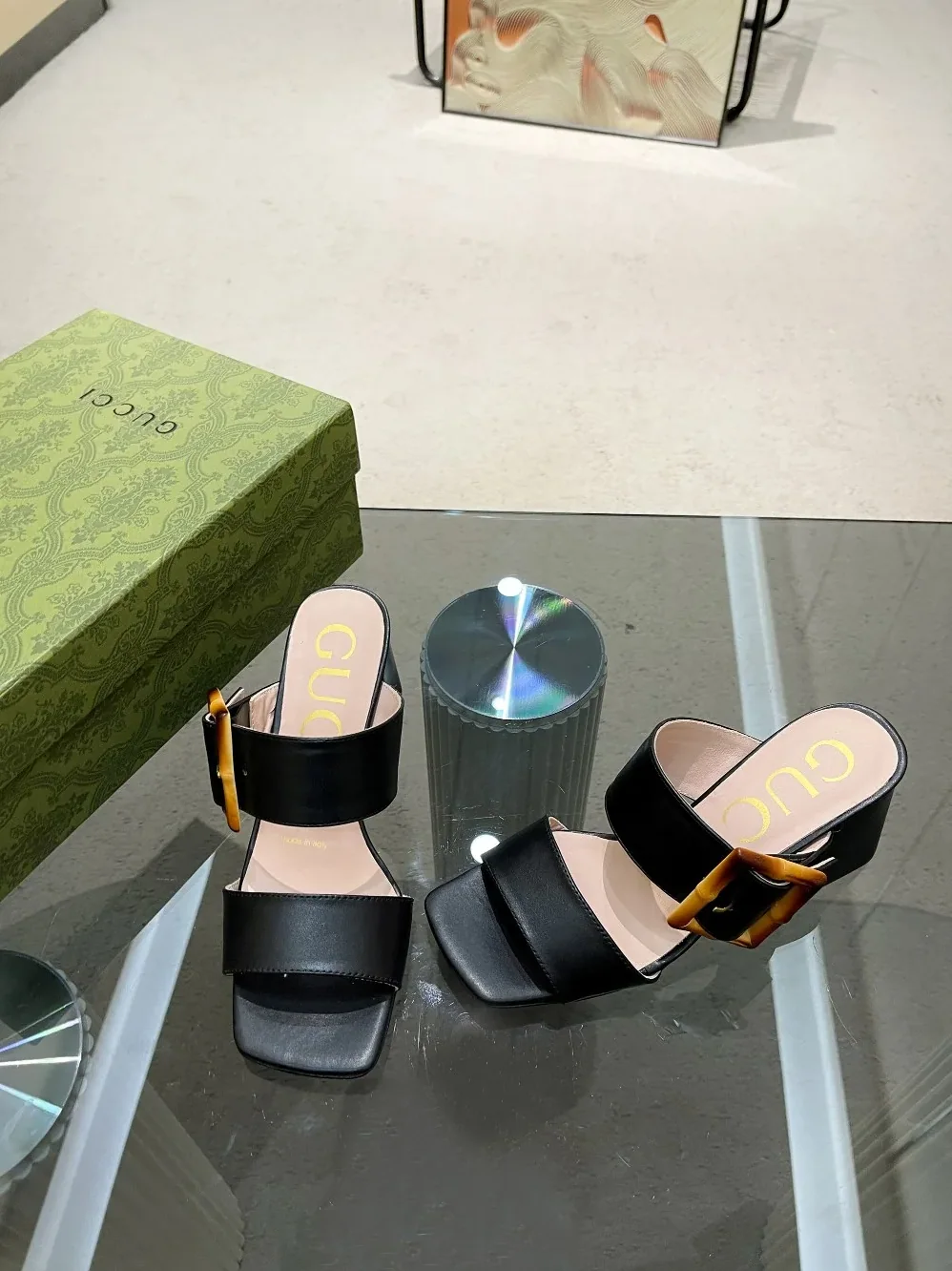 Gucci Sandal With Bamboo Buckle Beige for Women