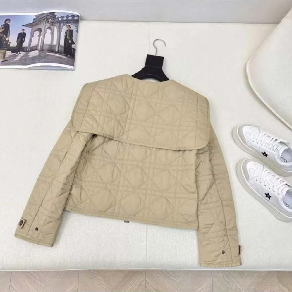 Dior Macrocannage Bomber Jacket Beige Quilted Technical Taffeta for Women