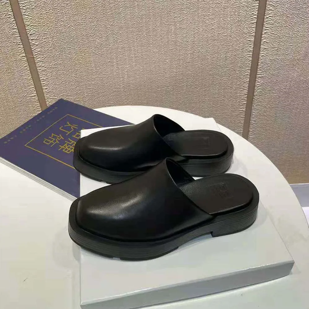 Givenchy Squared Open Loafers in Box Leather for Women in Black
