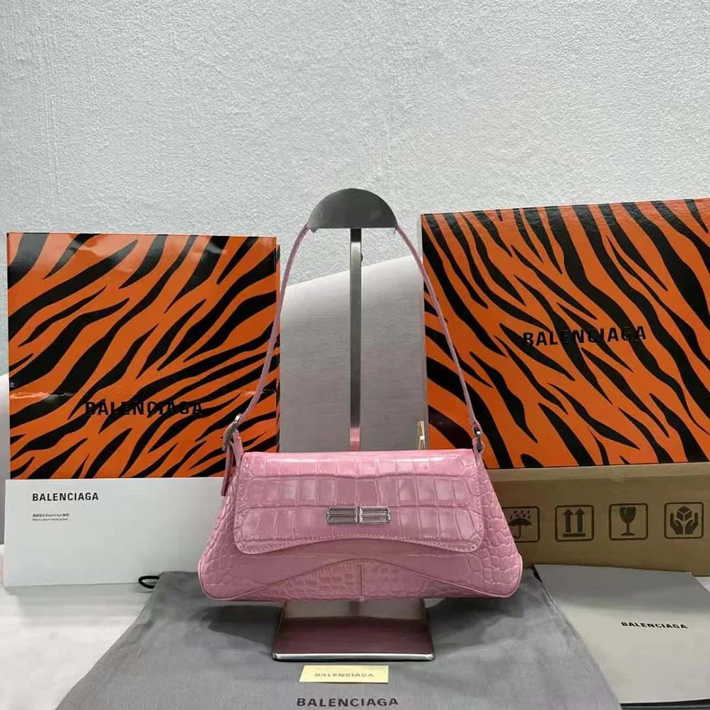 Balenciaga XX Small Flap Bag Crocodile Embossed in Pink for Women