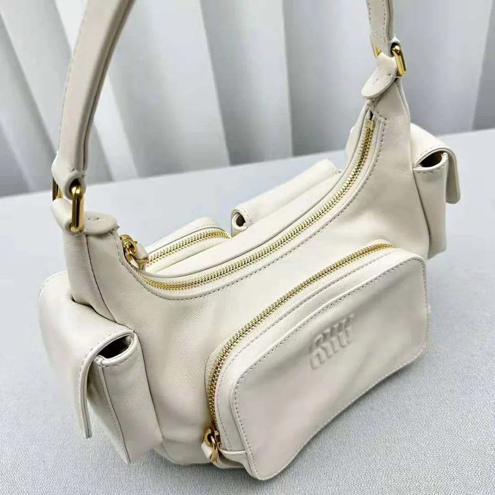 Miu Miu Nappa Leather Pocket Bag for Women in White