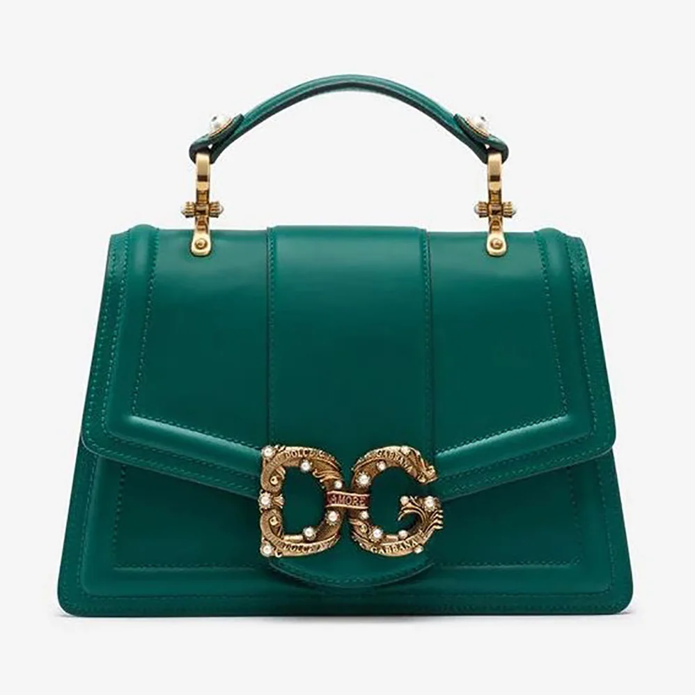 Dolce Gabbana D&G Amore Bag in Calfskin Leather for Women in Green