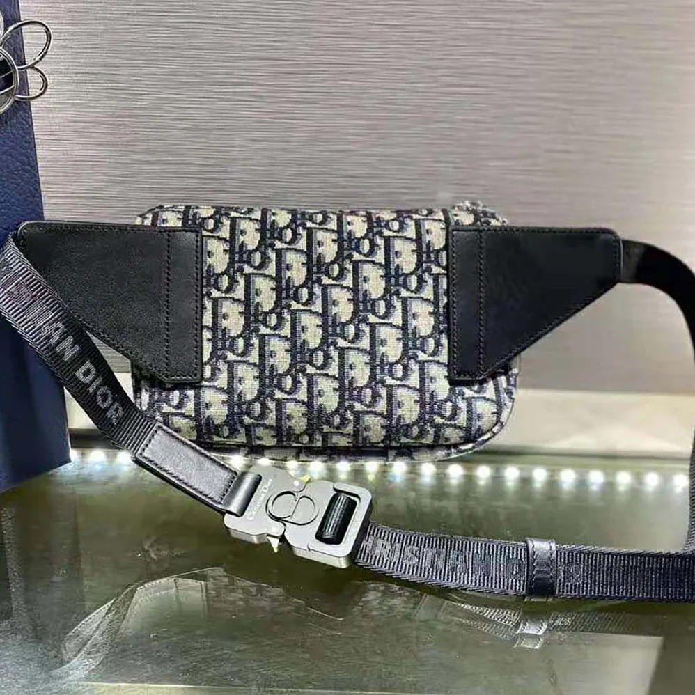 Dior Saddle Belt Bag Beige and Black Dior Oblique Jacquard for Men