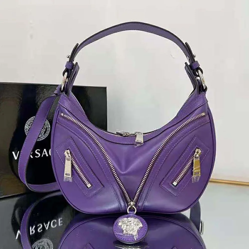 Versace Repeat Small Hobo Bag for Women in Purple