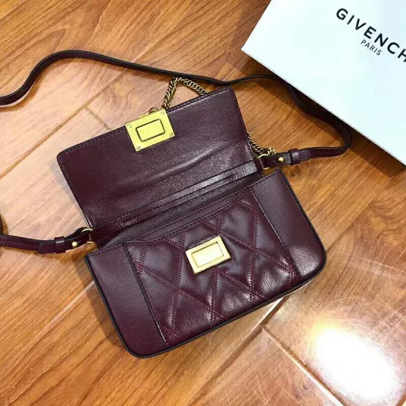 Givenchy Mini Pocket Bag in Diamond Quilted Leather for Women in Maroon Givenchy Mini Pocket Bag in Diamond Quilted Leather for Women in Maroon
