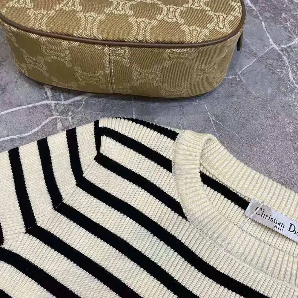 Dior Mariniere Sweater with Removable Collar for Women