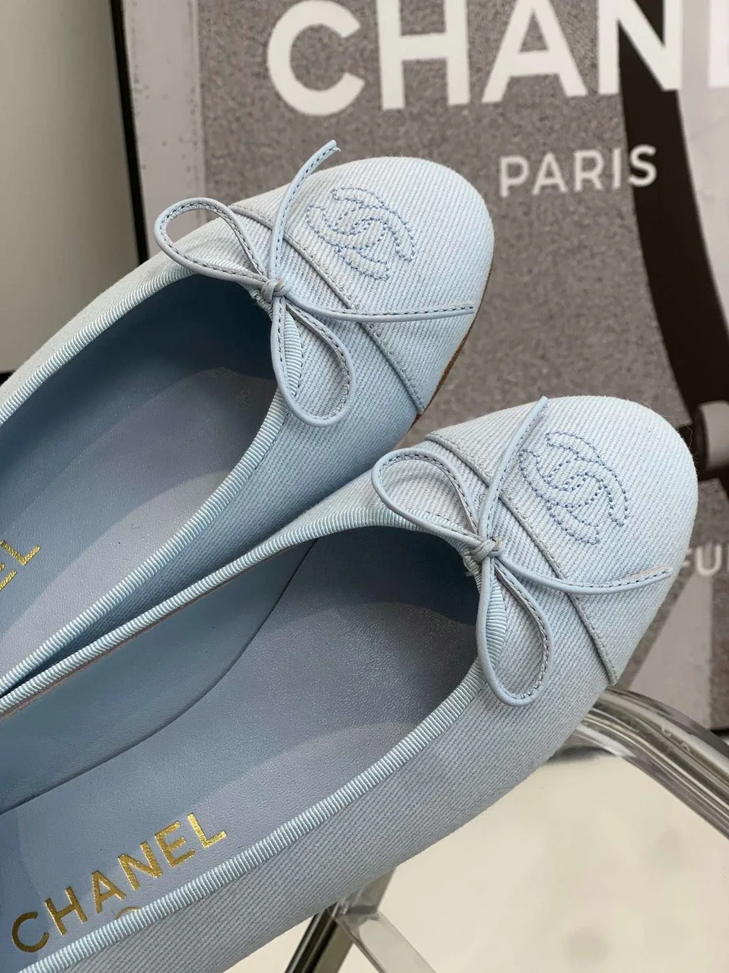 Chanel Ballet Flats Light Blue Chanel Ballet Flats Light Blue
