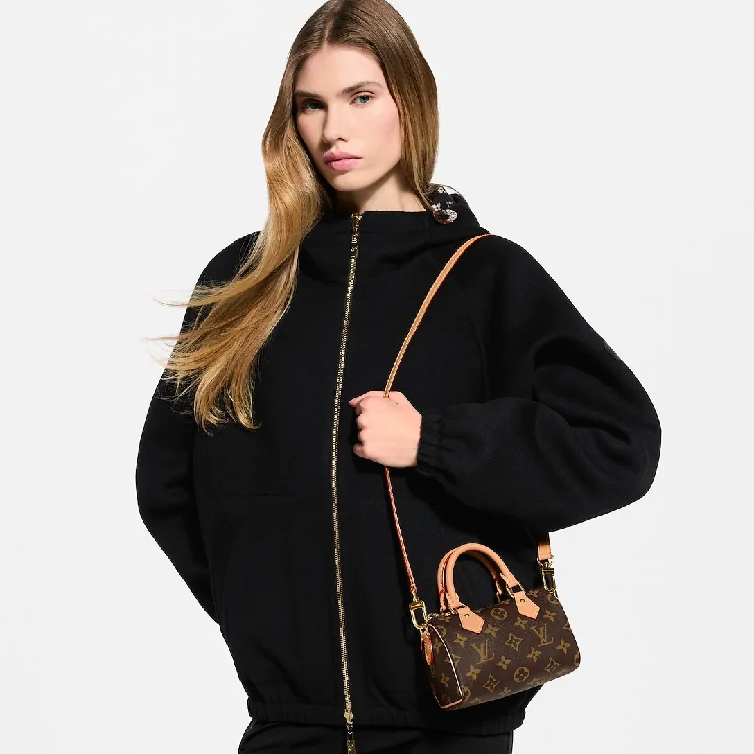 Louis Vuitton Nano Speedy Top Handle Bag / Brown Monogram Canvas Gold Hardware Louis Vuitton Nano Speedy Top Handle Bag / Brown Monogram Canvas Gold Hardware