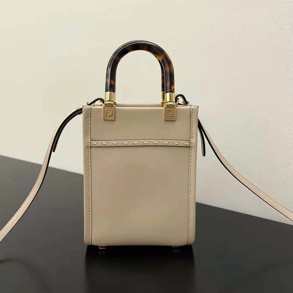 Fendi Mini Sunshine Shopper Dove-gray Leather Mini for Women in bag Fendi Mini Sunshine Shopper Dove-gray Leather Mini for Women in bag