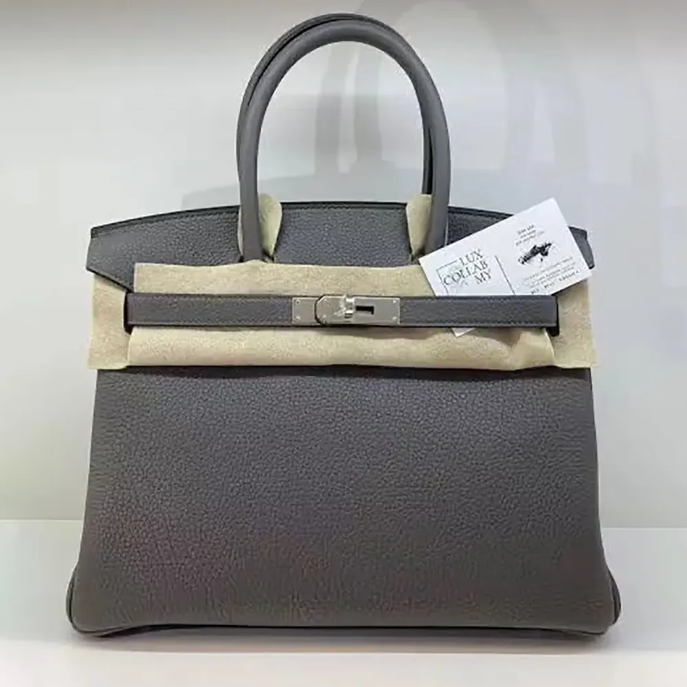 Hermes Birkin 30 Bag in Epsom Leather with Silver Hardware in Grey Hermes Birkin 30 Bag in Epsom Leather with Silver Hardware in Grey