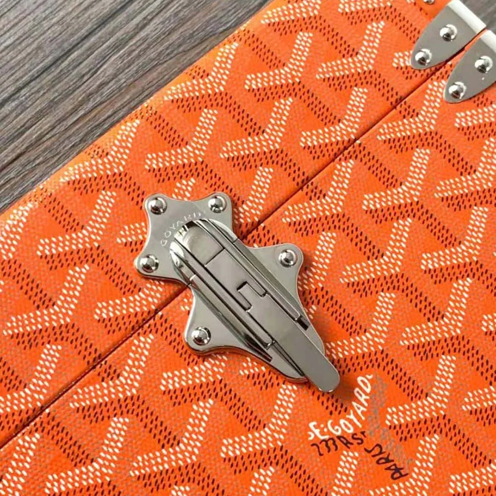 Goyard Cassette Trunk Bag in Goyardine Canvas & Clamecy Cowhide for Women in Orange