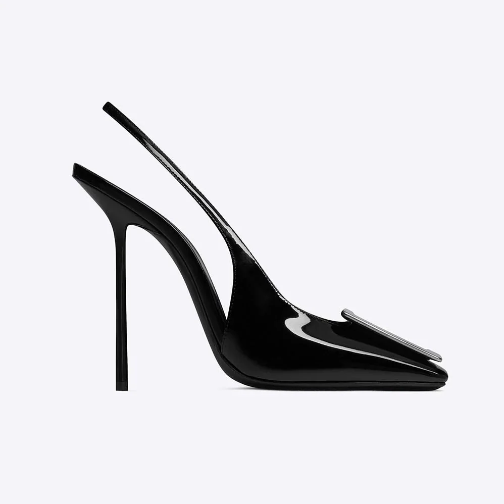 Saint Laurent YSL Maxine Slingback Pumps in Patent Leather for Women Saint Laurent YSL Maxine Slingback Pumps in Patent Leather for Women