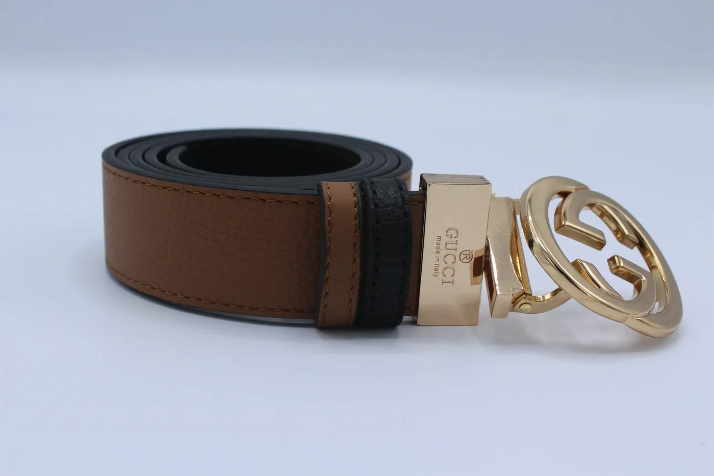 Reversible GG Buckle Leather Belt
