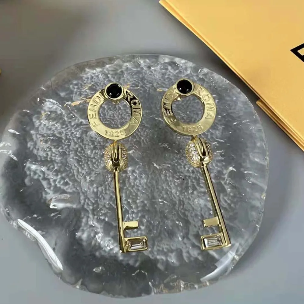 Fendi Master Key Earrings Gold for Women in Colored Earrings
