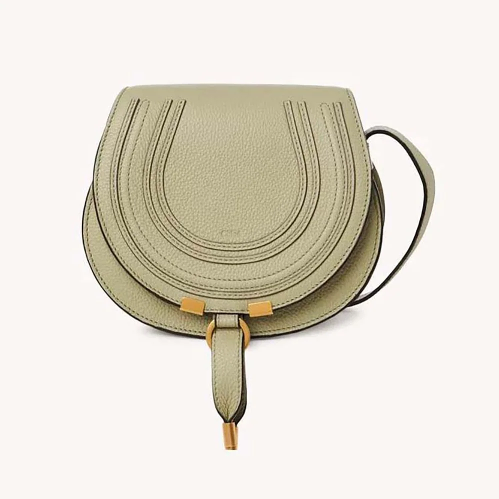 Chloe Marcie Small Saddle Bag for Women in Green Chloe Marcie Small Saddle Bag for Women in Green
