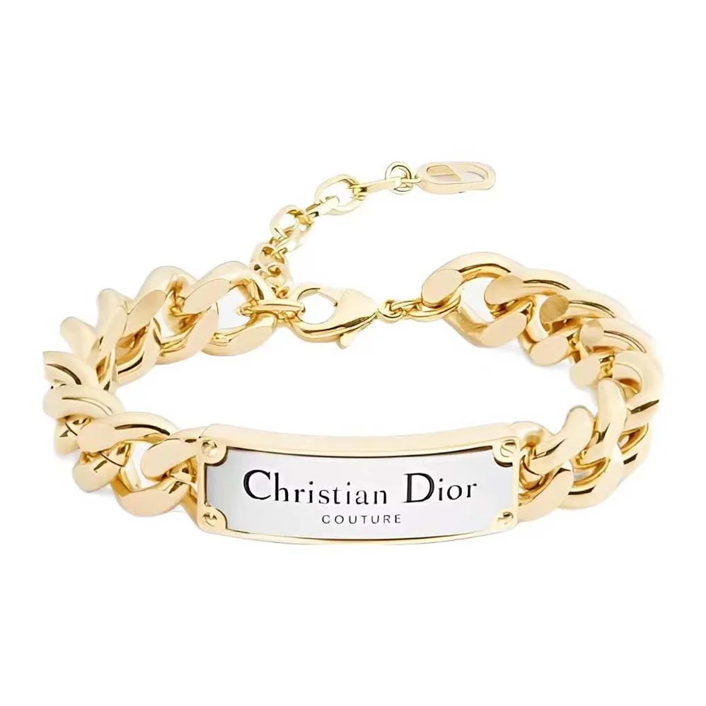Dior Christian Dior Couture Chain Link Bracelet Gold and Silver for Men in Finish Brass Dior Christian Dior Couture Chain Link Bracelet Gold and Silver for Men in Finish Brass