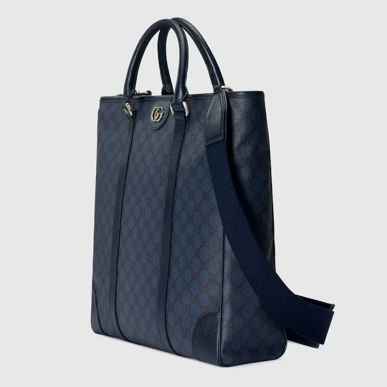 Gucci Ophidia Medium Tote Bag in Blue Palladium Hardware