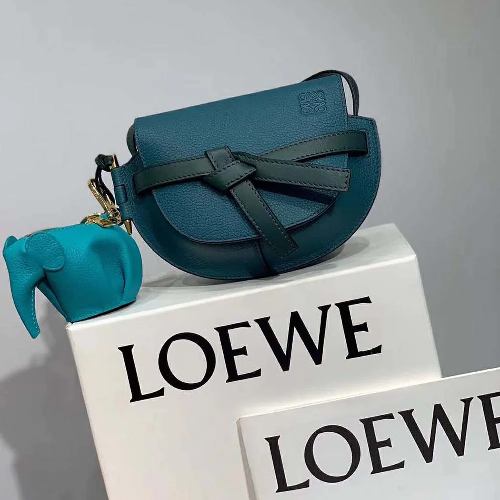 Loewe Gate Mini Bag Petroleum Soft Grained Calf for Women in Blue Loewe Gate Mini Bag Petroleum Soft Grained Calf for Women in Blue