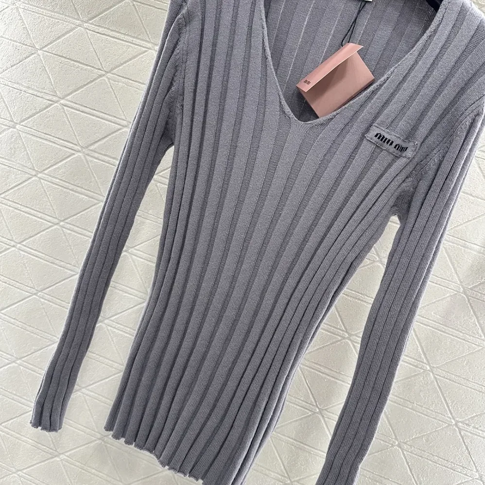 Miu Miu Wool And Cashmere V for Women in Neck Sweater