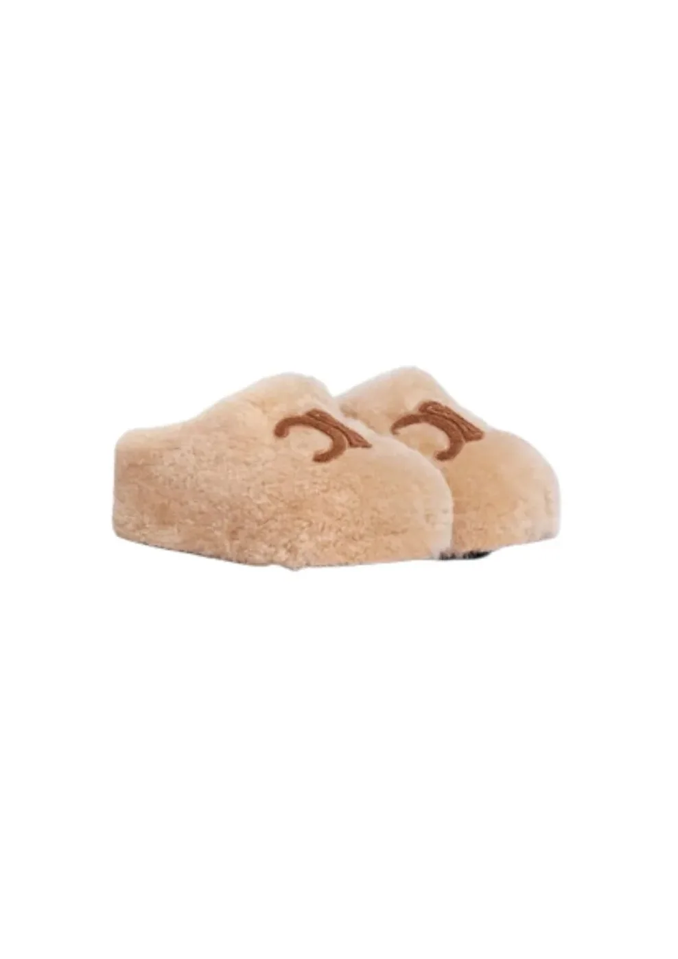 Celine Celine Fur Mule In Shearling Beige .01CR