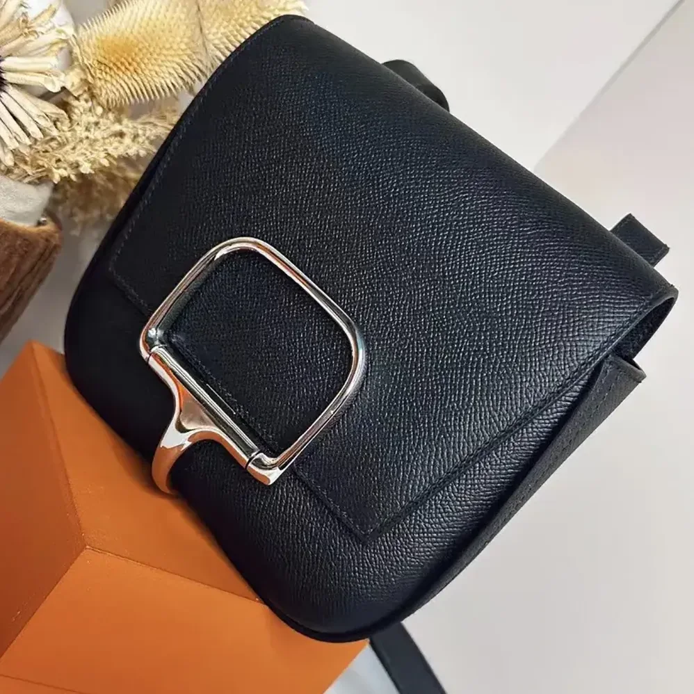 Hermes Della Cavalleria Mini Bag Epsom Leather for Women in Black/Silver