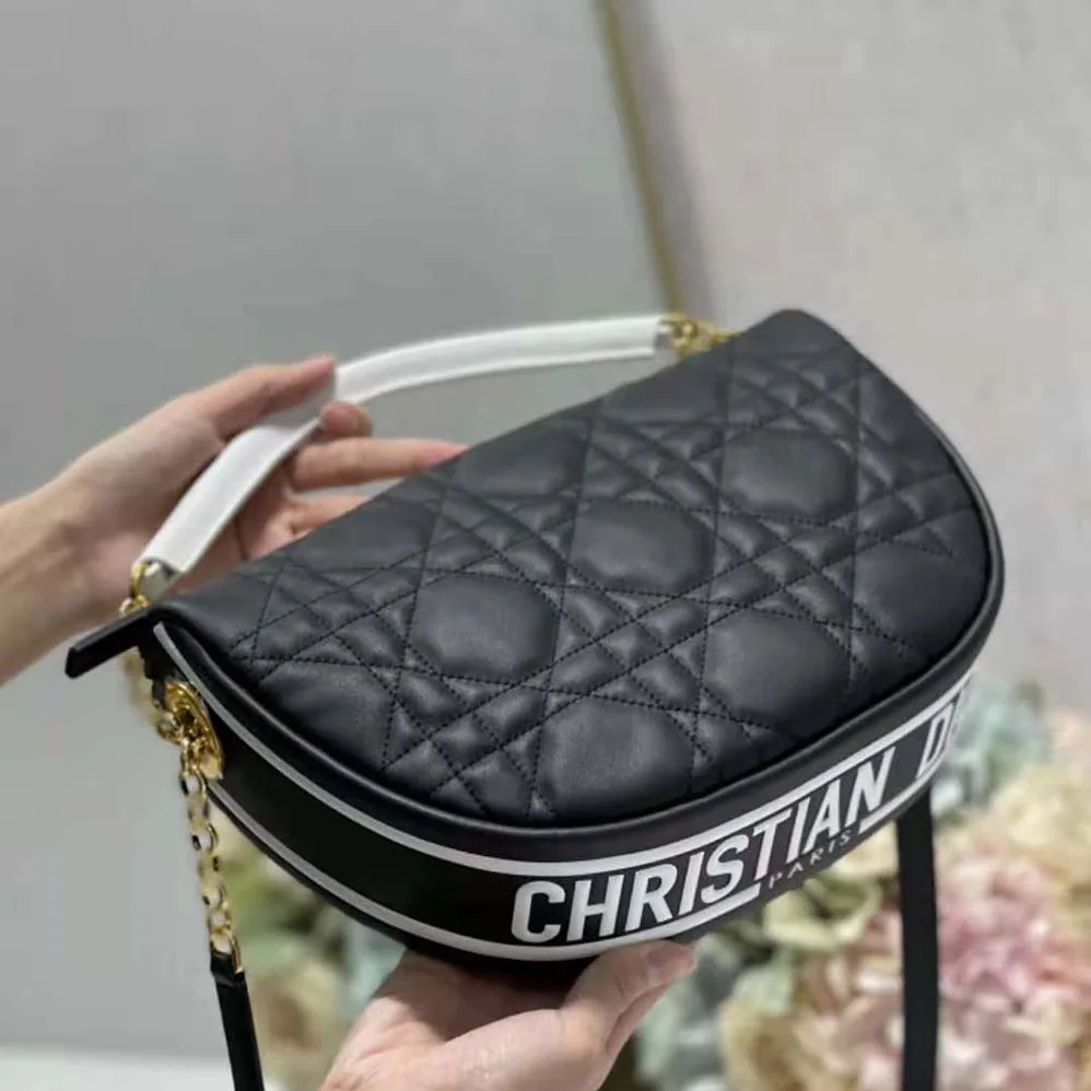 Dior Medium Dior Vibe Hobo Bag Black Cannage Lambskin for Women Dior Medium Dior Vibe Hobo Bag Black Cannage Lambskin for Women