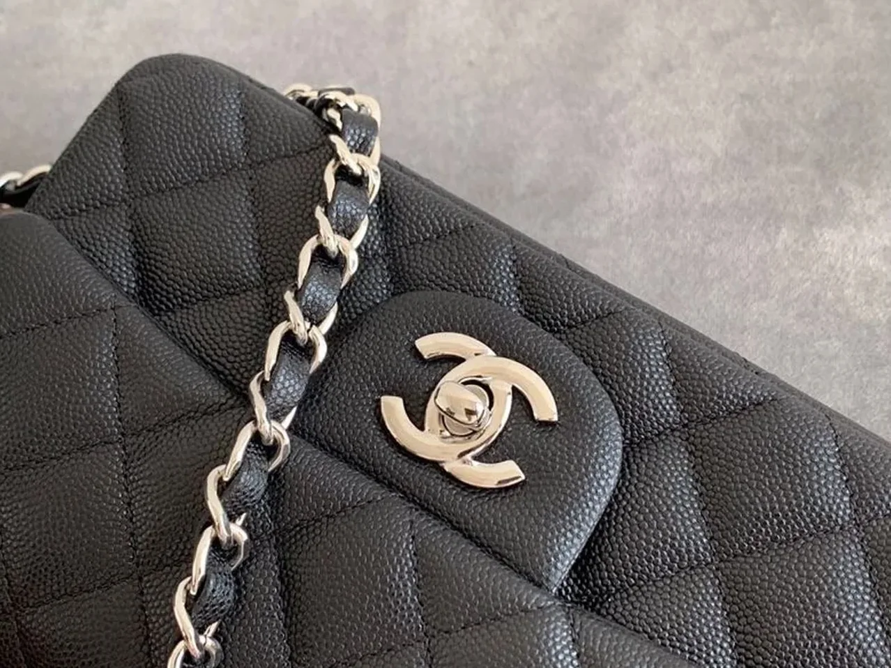 Chanel Classic Flap Bag Small Crossbody in Black Silver Hardware