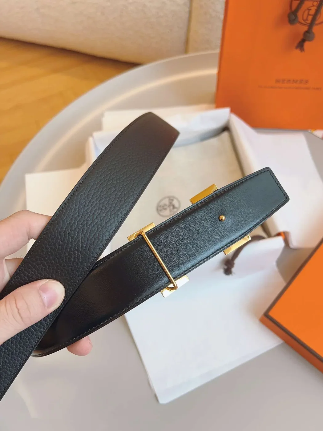 Hermes Constance Belt Buckle Black
