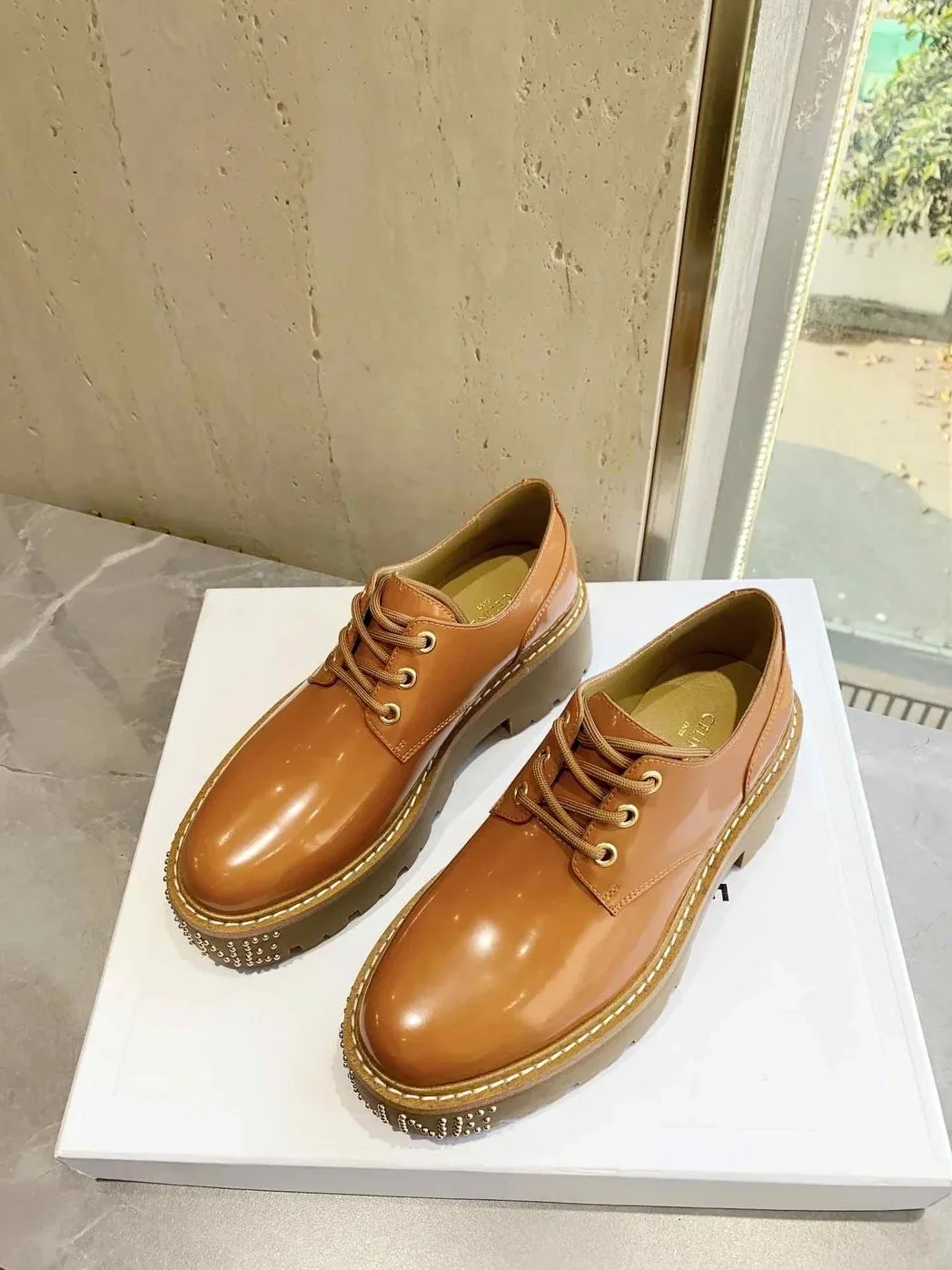 Celine Bulky Derby With Studded Outsole Brown