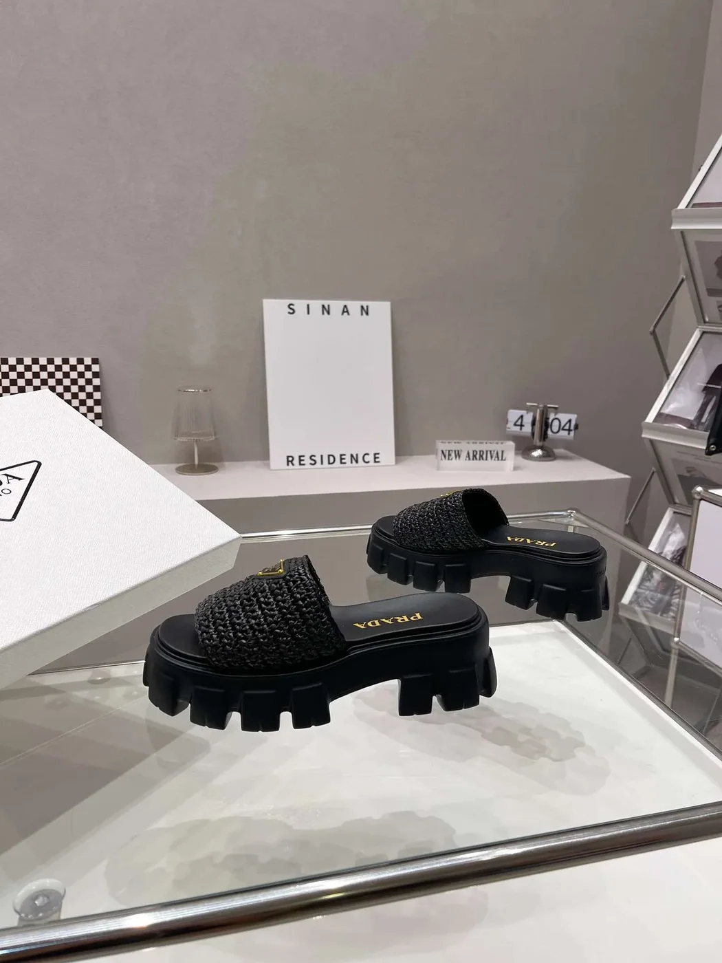 Prada Monolith Crochet Cage Slippers Black Prada Monolith Crochet Cage Slippers Black
