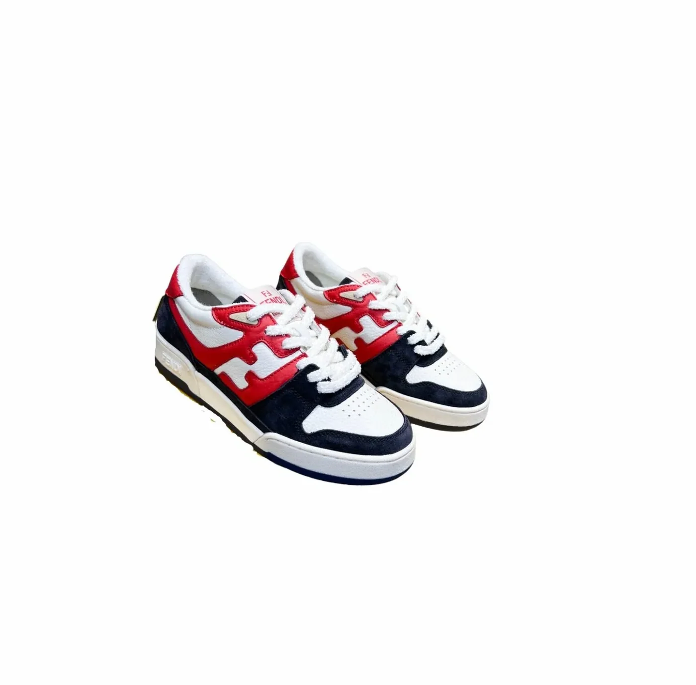 Fendi FD Match Low Tops Sneakers Red And Black Fendi FD Match Low Tops Sneakers Red And Black