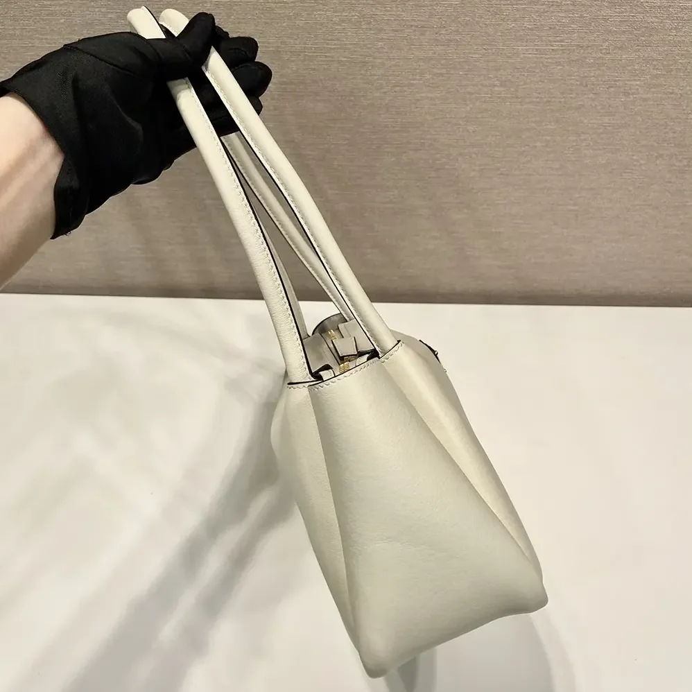 Prada Medium Leather Handbag for Women in White Prada Medium Leather Handbag for Women in White