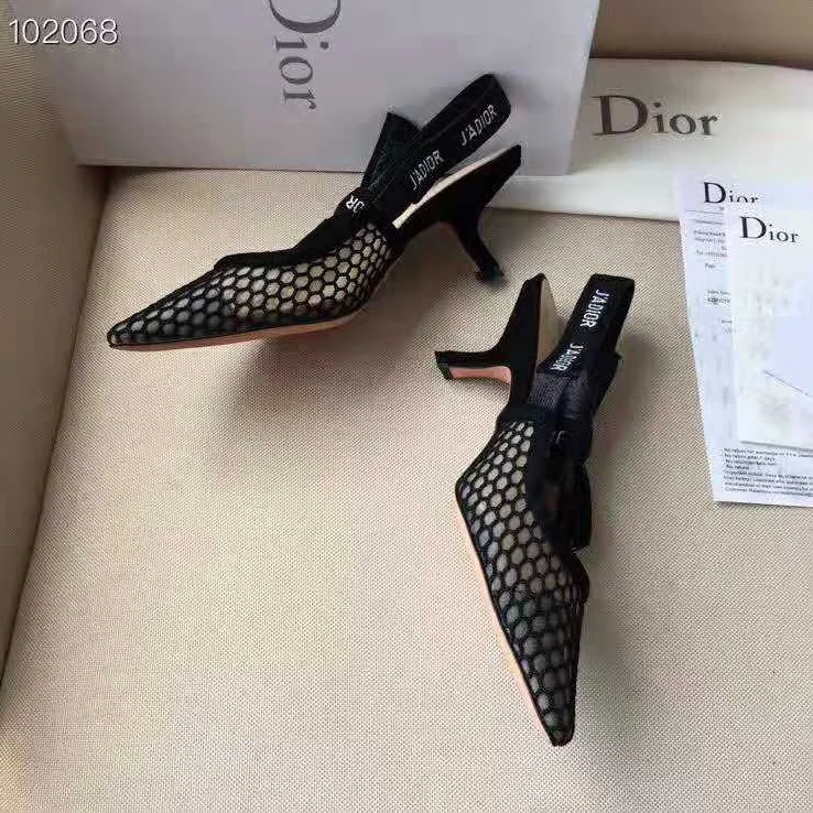 Dior J'adior Slingback in Mesh in 6.5 cm Heel for Women in Black Dior J'adior Slingback in Mesh in 6.5 cm Heel for Women in Black