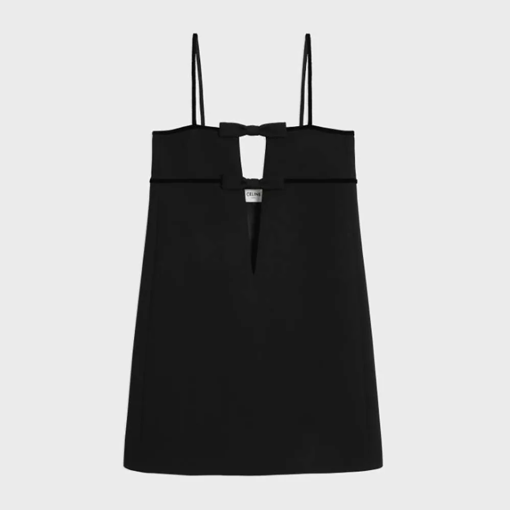 Celine Trapeze Mini Dress in Double Wool-Black 2R91L066V.38NO for Women Celine Trapeze Mini Dress in Double Wool-Black 2R91L066V.38NO for Women