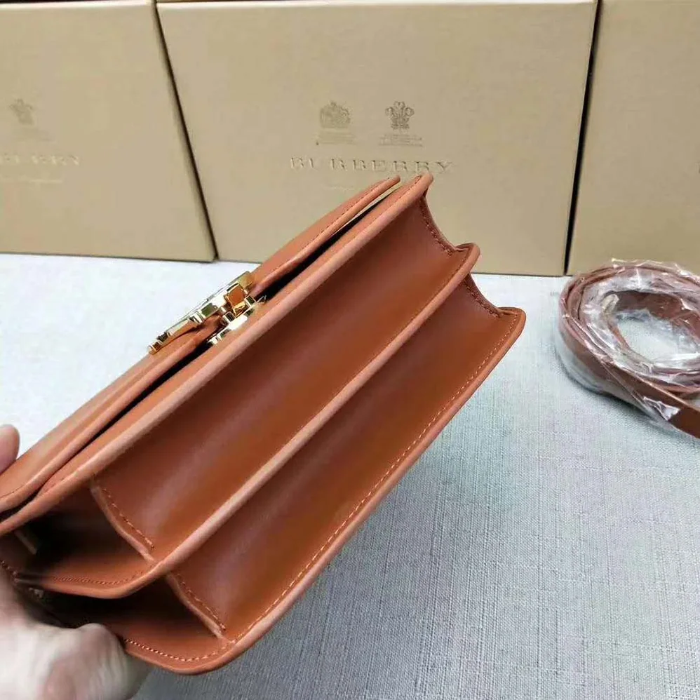 Burberry Small Leather TB Bag for Women in Brown