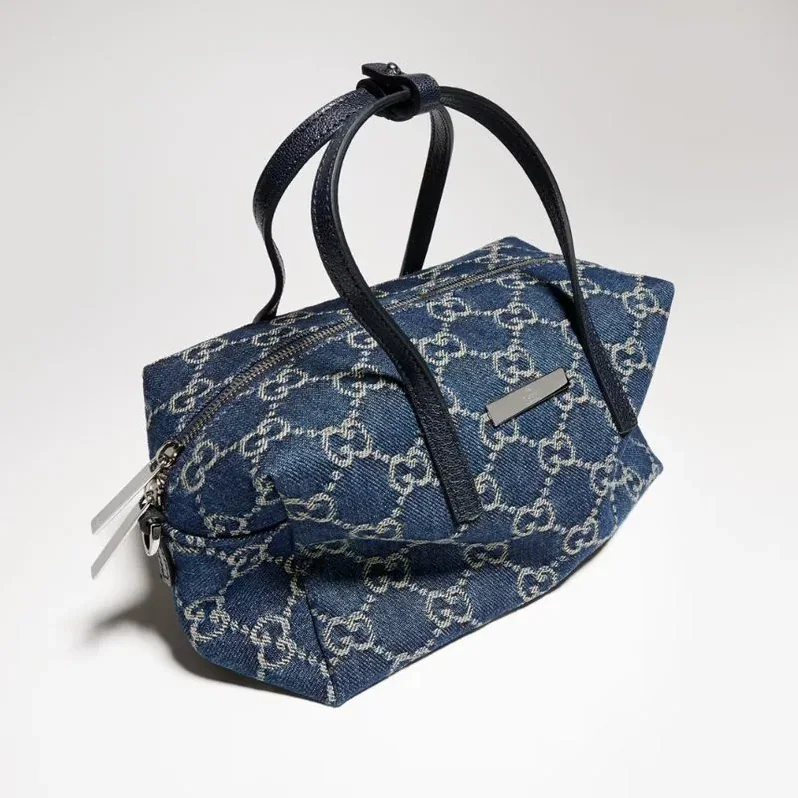 Gucci Boston With Gucci Plaque Small Shoulder Bag in Dark Blue Palladium Hardware Gucci Boston With Gucci Plaque Small Shoulder Bag in Dark Blue Palladium Hardware