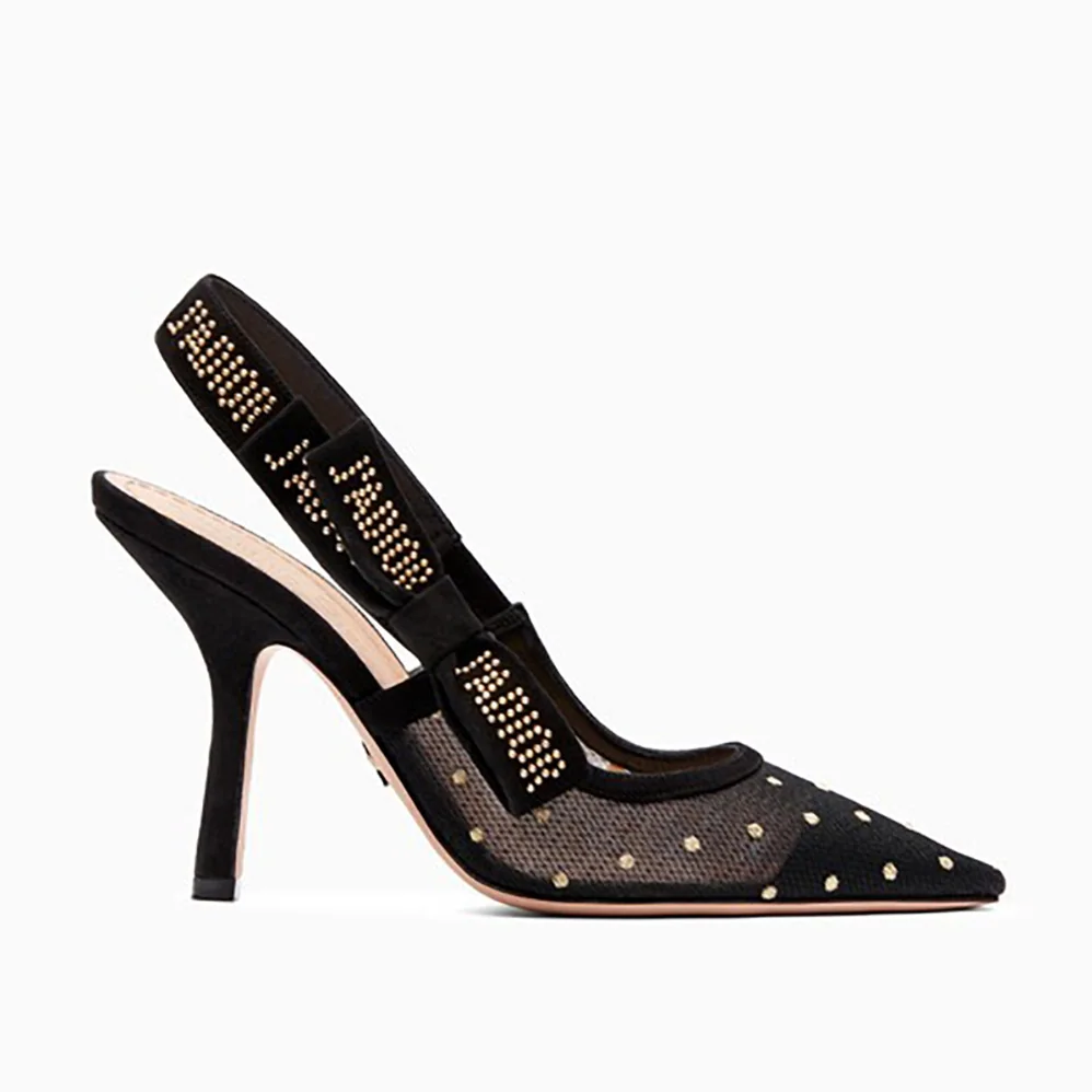 Dior J'adior High-Heeled Gold-Tone Dotted Swiss 100mm Heel for Women Dior J'adior High-Heeled Gold-Tone Dotted Swiss 100mm Heel for Women