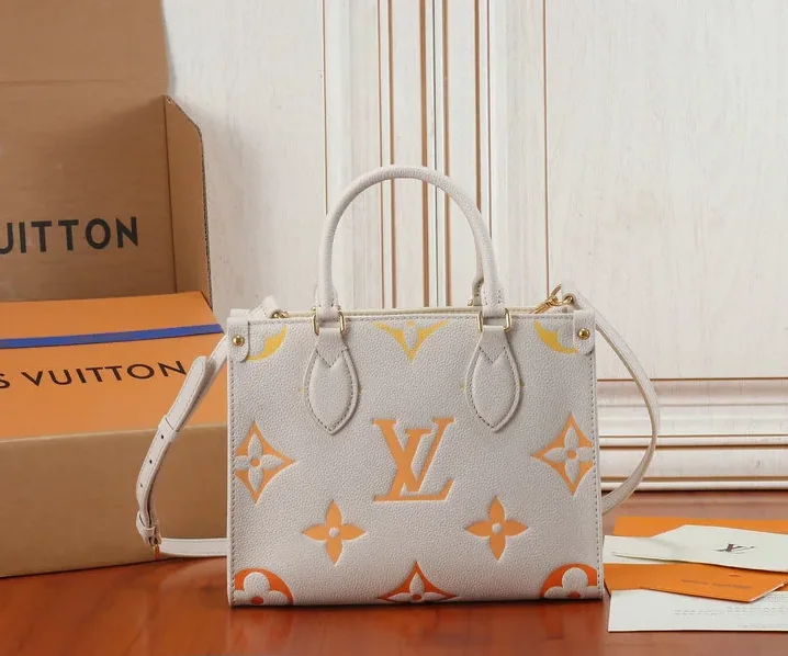 Louis Vuitton OnTheGo PM Tote Bag in Cream Gold Hardware