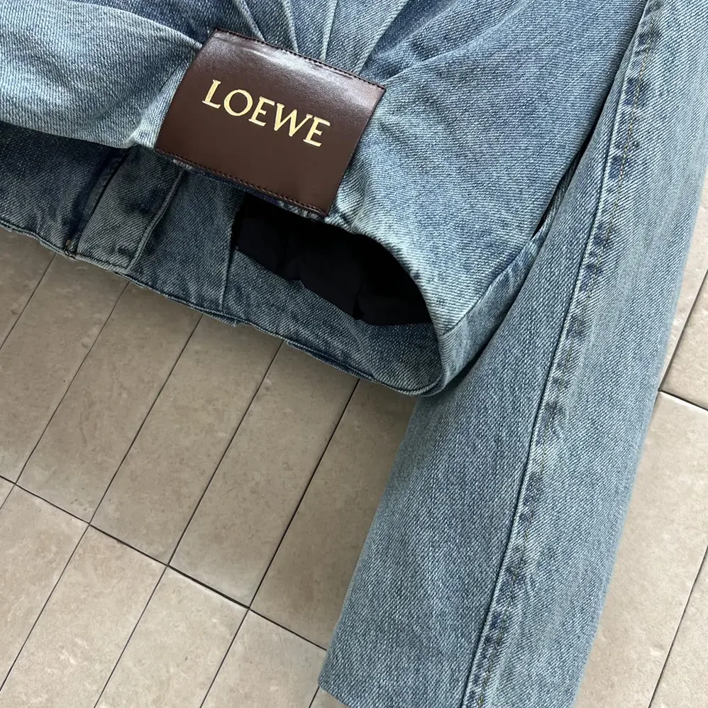 Loewe Draped Jacket In Denim for Men in Indigo Blue Loewe Draped Jacket In Denim for Men in Indigo Blue