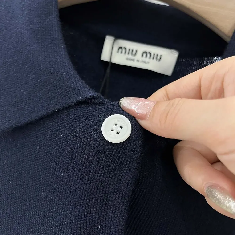 Miu Miu Cotton Piqué Polo Shirt for Women Miu Miu Cotton Piqué Polo Shirt for Women