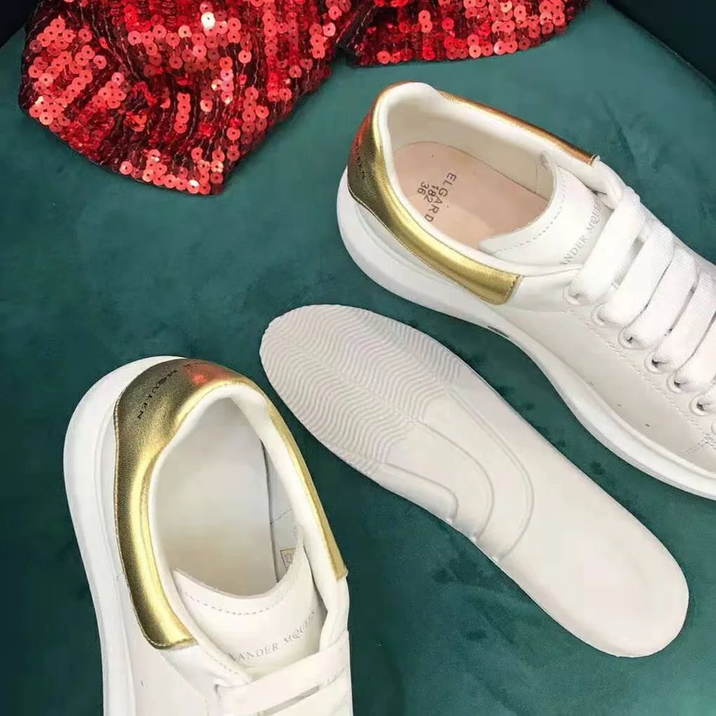 Alexander Mcqueen Oversized Sneaker White Smooth Calf Leather Lace-Up for Unisex